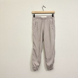 BELLA DAHL Tencel Lyocell Drawstring Tapered Pants in Taupe
